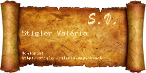 Stigler Valéria névjegykártya